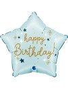 Balon foliowy Gwiazda Happy birthday niebieska 18"