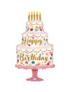 Balon foliowy Tort - happy birthday różowy 84 cm