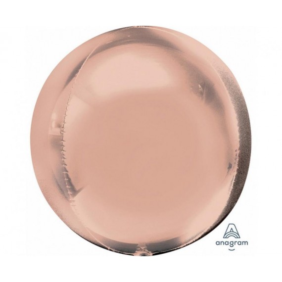 Balon foliowy kula złoty róż ORBZ 15" 38 cm