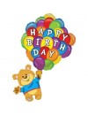 Balon foliowy Miś z balonami Happy Birthday