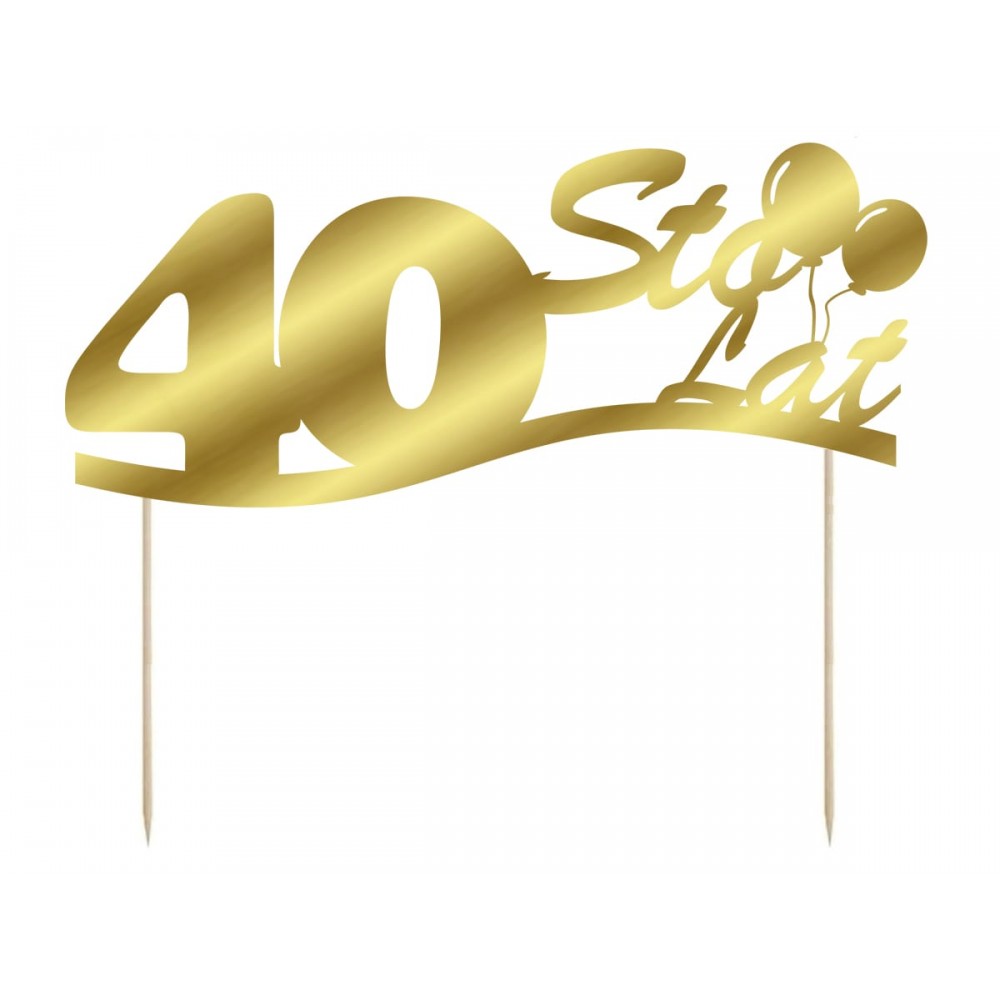 Topper papierowy na tort 40 sto lat
