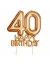 Topper złoty na tort 40 Happy Birthday