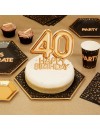 Topper złoty na tort 40 Happy Birthday