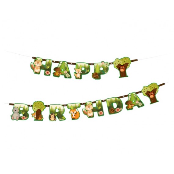 Banner papierowy Leśni przyjaciele 210 x 16 cm