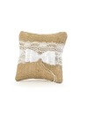 Poduszka pod obrączki - Jutowa - 16 x 16 cm