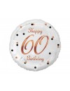 Balon foliowy okrągły 60 Happy birthday złoty róż