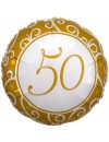 Balon foliowy okrągły liczba 50 złoty 17"