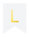 Baner DIY biały 16 cm - literka złota L