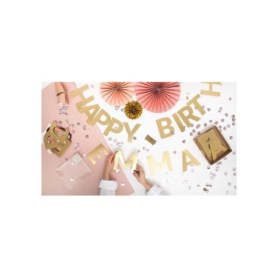 Baner Alfabet, złoty, 14cm DIY - stwórz swój tekst