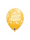 Balon lateksowy QL "Happy Birthday - Dots & Sprinkles",pastel mix
