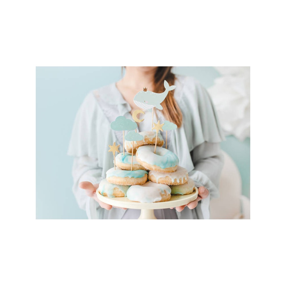 Pikery Dekoracje do muffinek - Wieloryb, 11-13.5 cm, mix