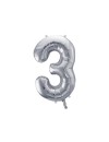 Balon foliowy Cyfra ''3'', 86cm srebrny