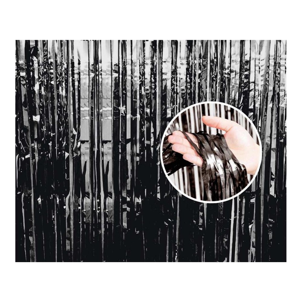 Kurtyna dekoracyjna, czarna , 90x240cm