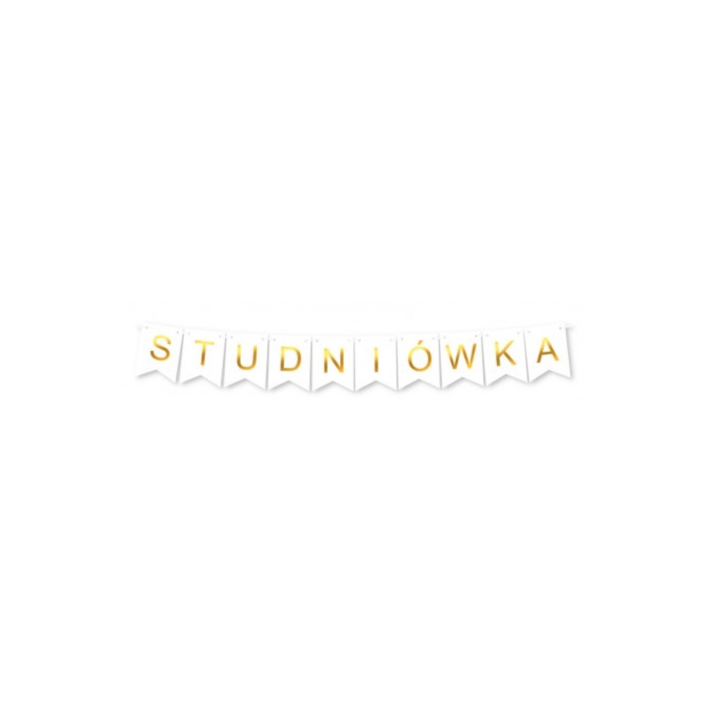 Baner STUDNIÓWKA biało złoty