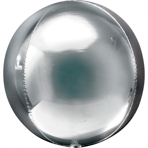 Balon foliowy kula srebrna ORBZ 15" 38 cm