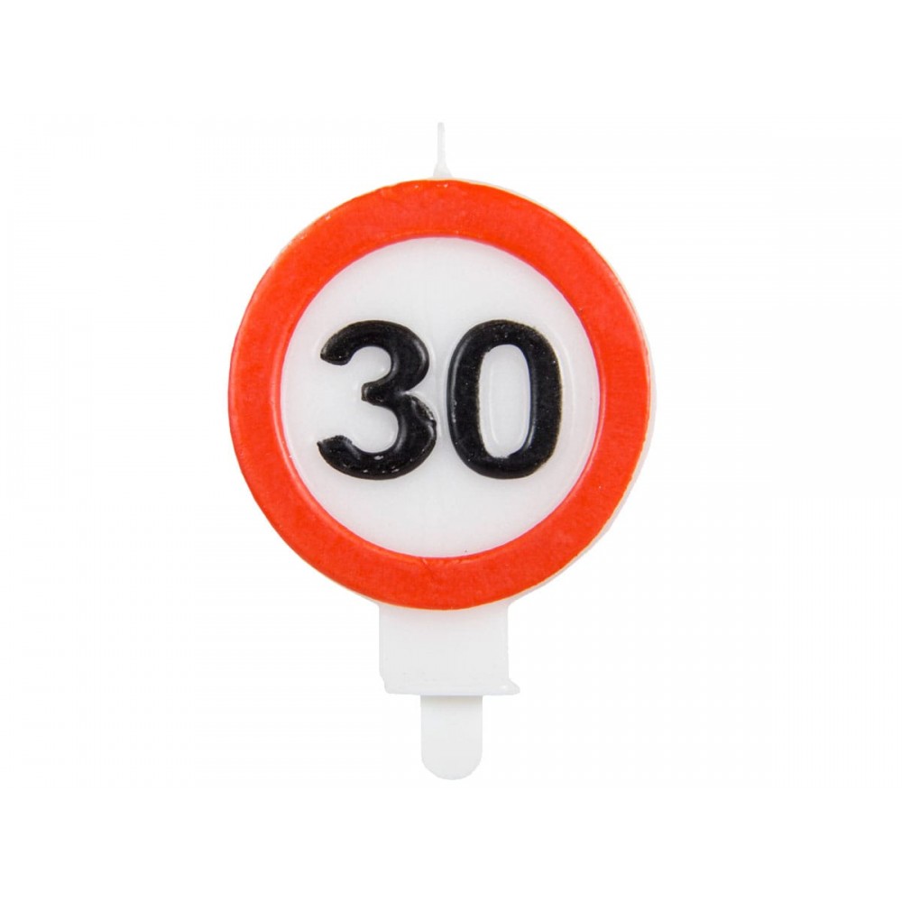 Świeczka na 30-tke znak zakazu