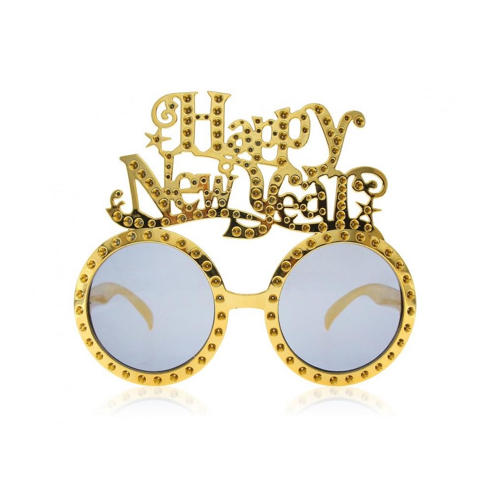 Okulary Happy New Year złote