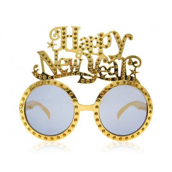 Okulary Happy New Year złote