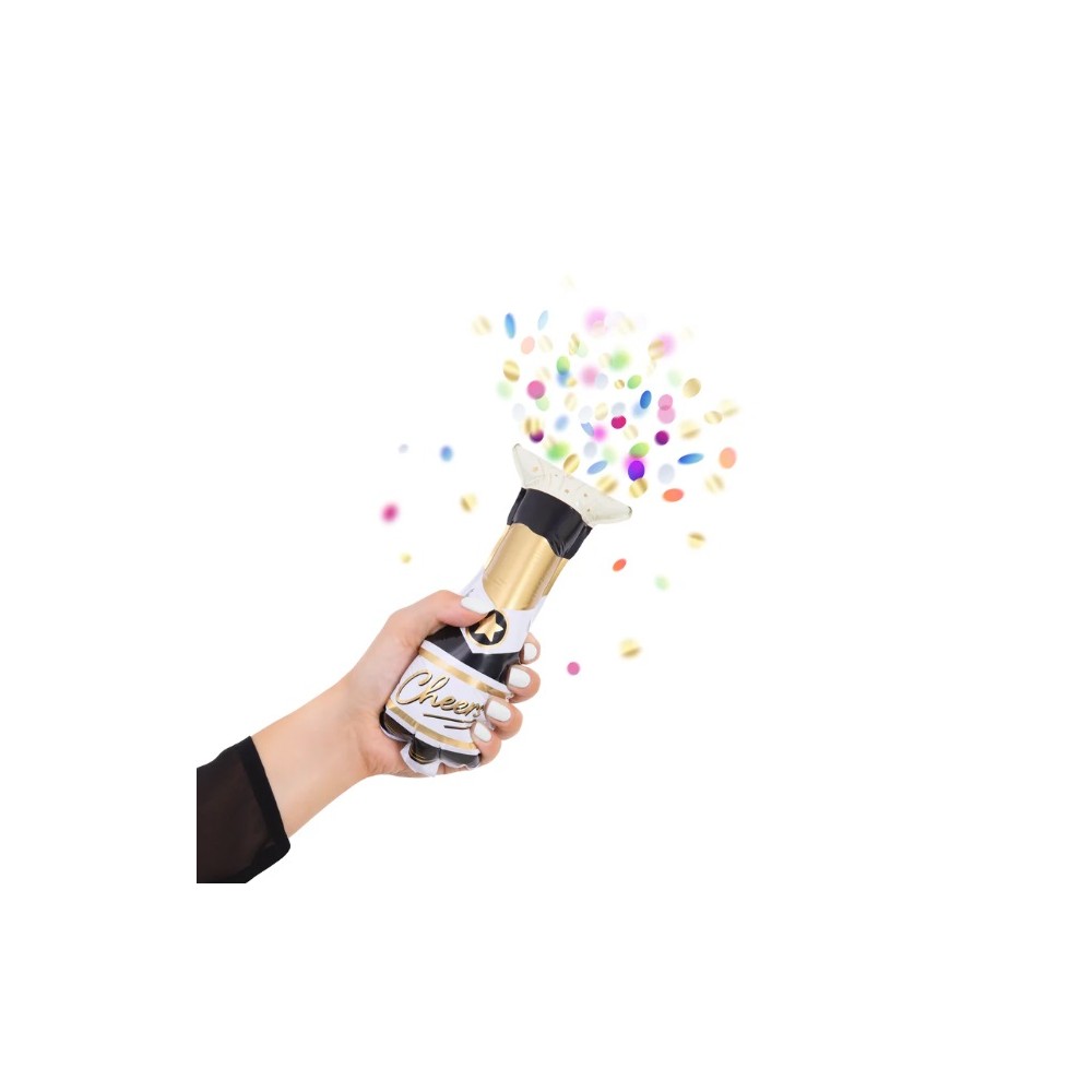 Balon foliowy Butelka Cheers strzelające konfetti 7,5x20cm
