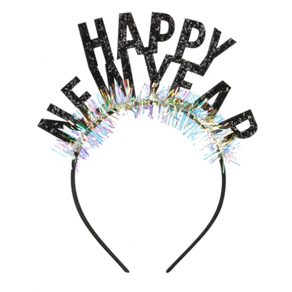 Opaska Happy New Year, 15,5 x 20,5 cm, czarna