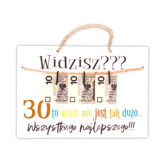 Tablica z pieniędzmi 30 urodziny