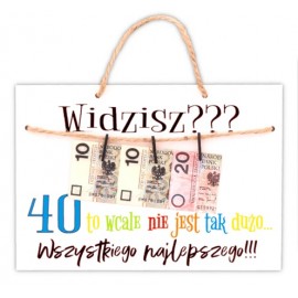 Tablica z pieniędzmi 40...