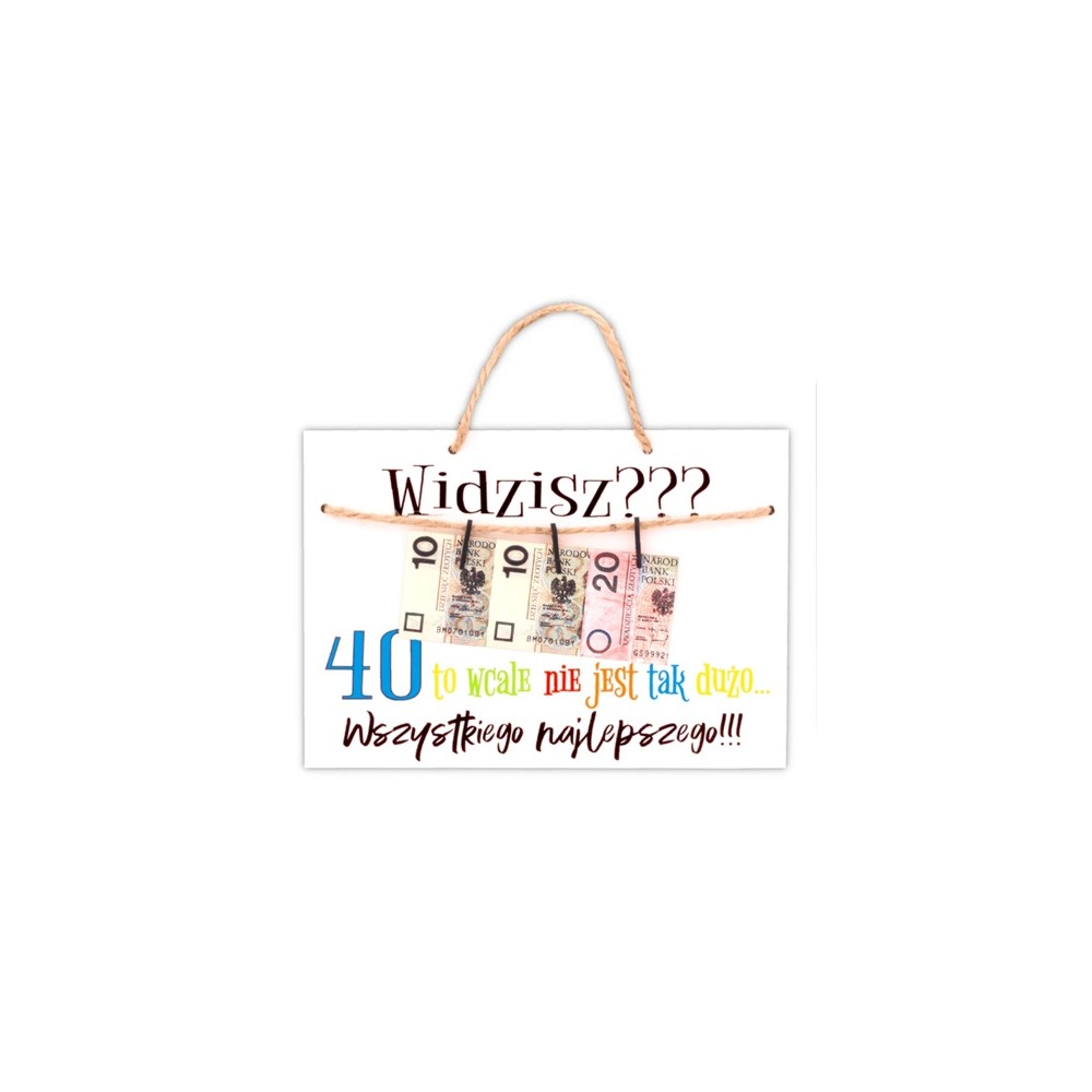 Tablica z pieniędzmi 40 urodziny