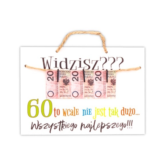 Tablica z pieniędzmi 60 urodziny