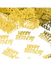 Konfetti - złoty napis Happy Birthday