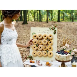 Ściana na Donuty, naturalne drewno