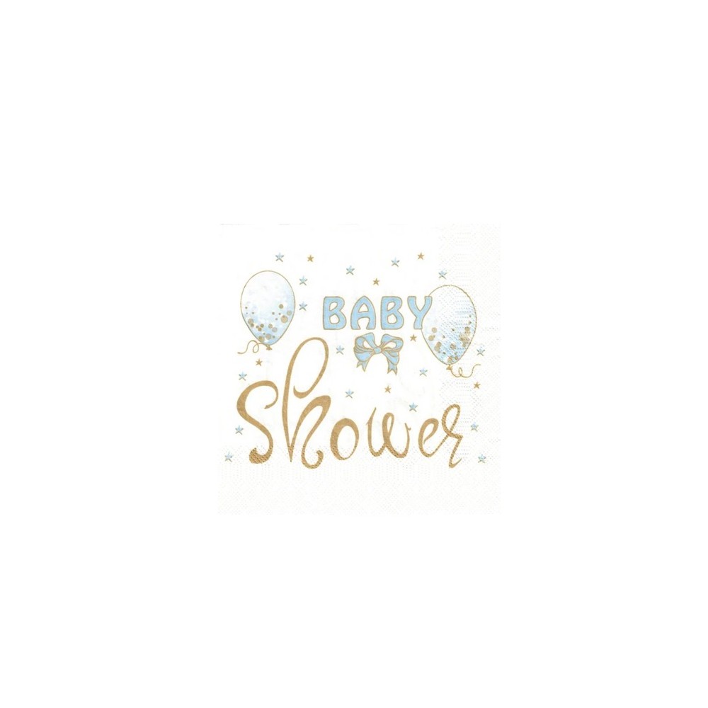 Serwetki Baby shower, 33x33cm, niebieskie