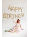 Balon foliowy Happy Birthday, 340x35cm, Beż