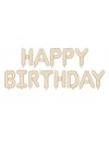 Balon foliowy Happy Birthday, 340x35cm, Beż