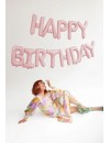 Balon foliowy Happy Birthday, 340x35cm, różowy