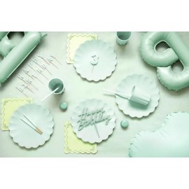 Topper akrylowy na tort Happy Birthday, zieleń, 16.5 cm