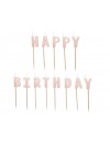 Świeczki urodzinowe Happy Birthday, 2,5 cm, różowy