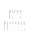 Świeczki urodzinowe Happy Birthday, 2,5 cm, jasny błękit