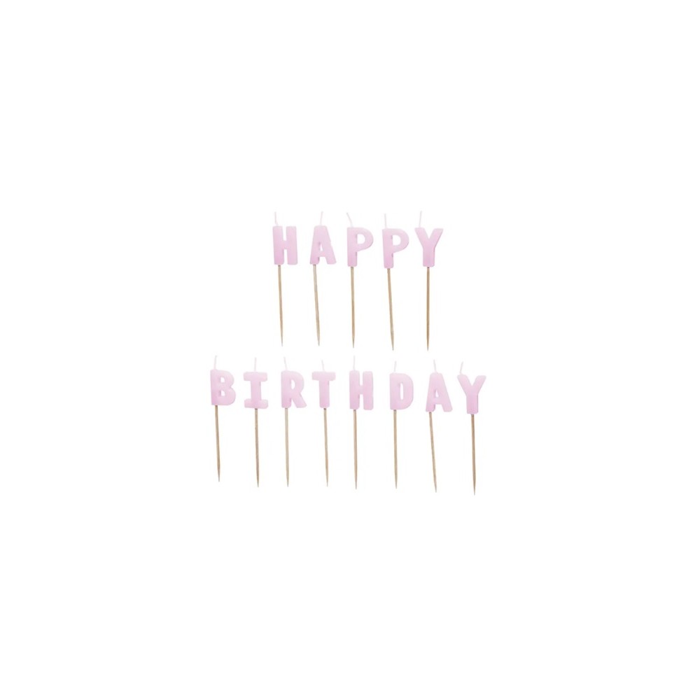 Świeczki urodzinowe Happy Birthday, 2,5 cm, fioletowy