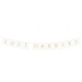 Baner Just Married, biały,...
