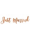 Baner Just Married, różowe złoto, 20x77cm
