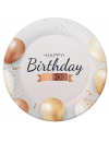 Talerzyki papierowe Happy Birthday, 18 cm