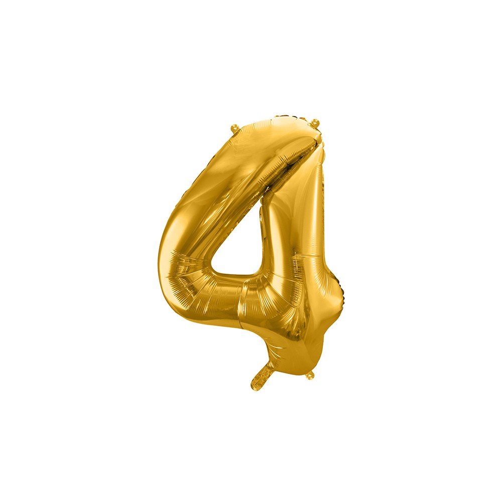 Balon foliowy Cyfra ''4'', 86cm złoty
