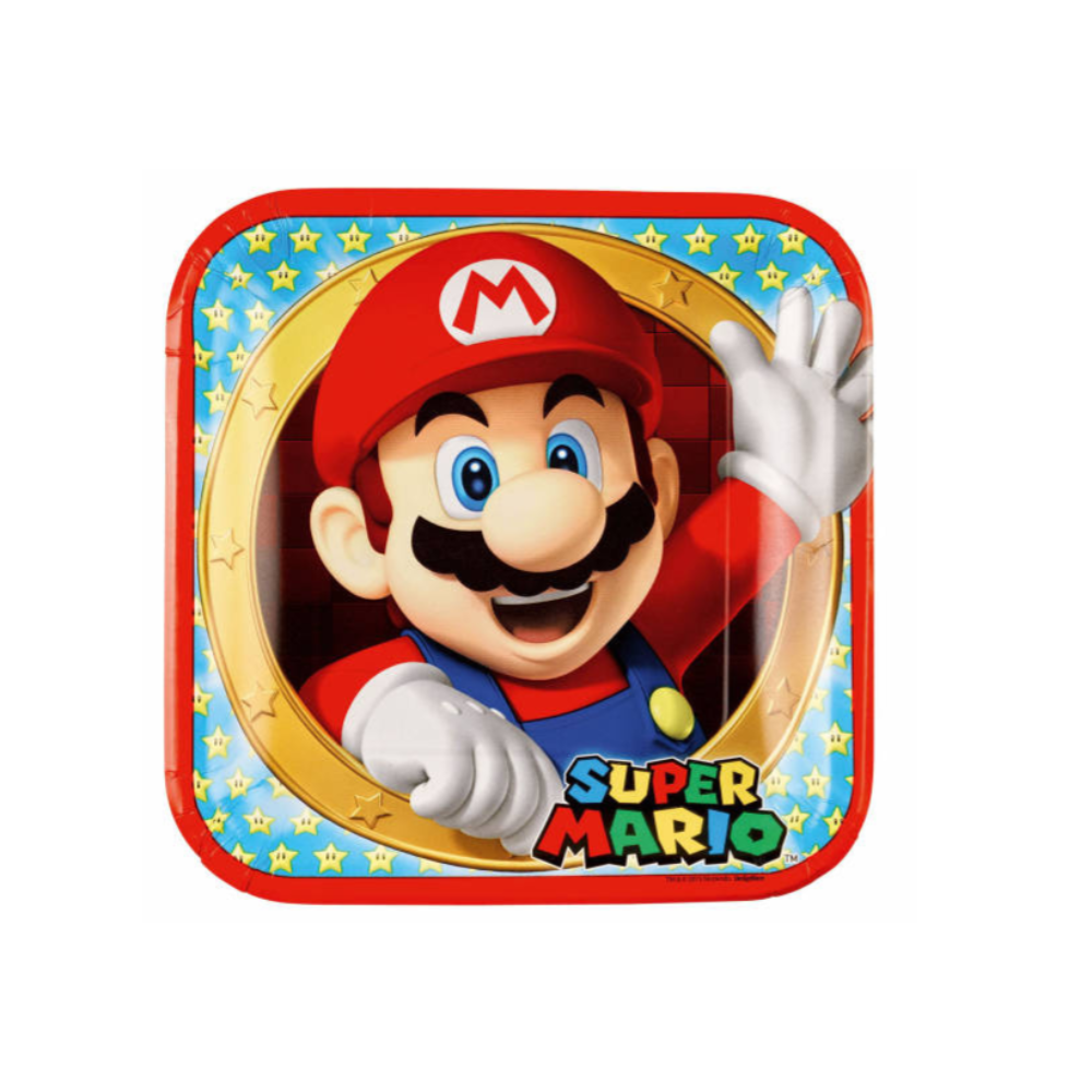 Talerzyki papierowe Super Mario, 23 cm