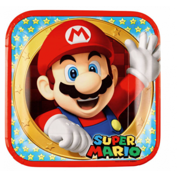 Talerzyki papierowe Super Mario, 23 cm