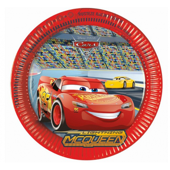 Talerzyki papierowe Cars 3, 23cm