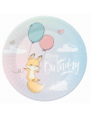 Talerzyki papierowe Happy Birthday, 23cm