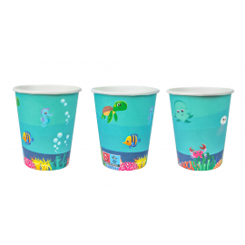 Kubeczki urodzinowe Podwodny Świat - 250 ml