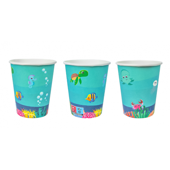 Kubeczki urodzinowe Podwodny Świat - 250 ml