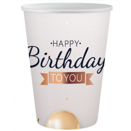 Kubeczki papierowe Happy Birthday, 250 ml