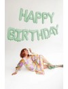 Balon foliowy Happy Birthday, 340x35cm, zieleń